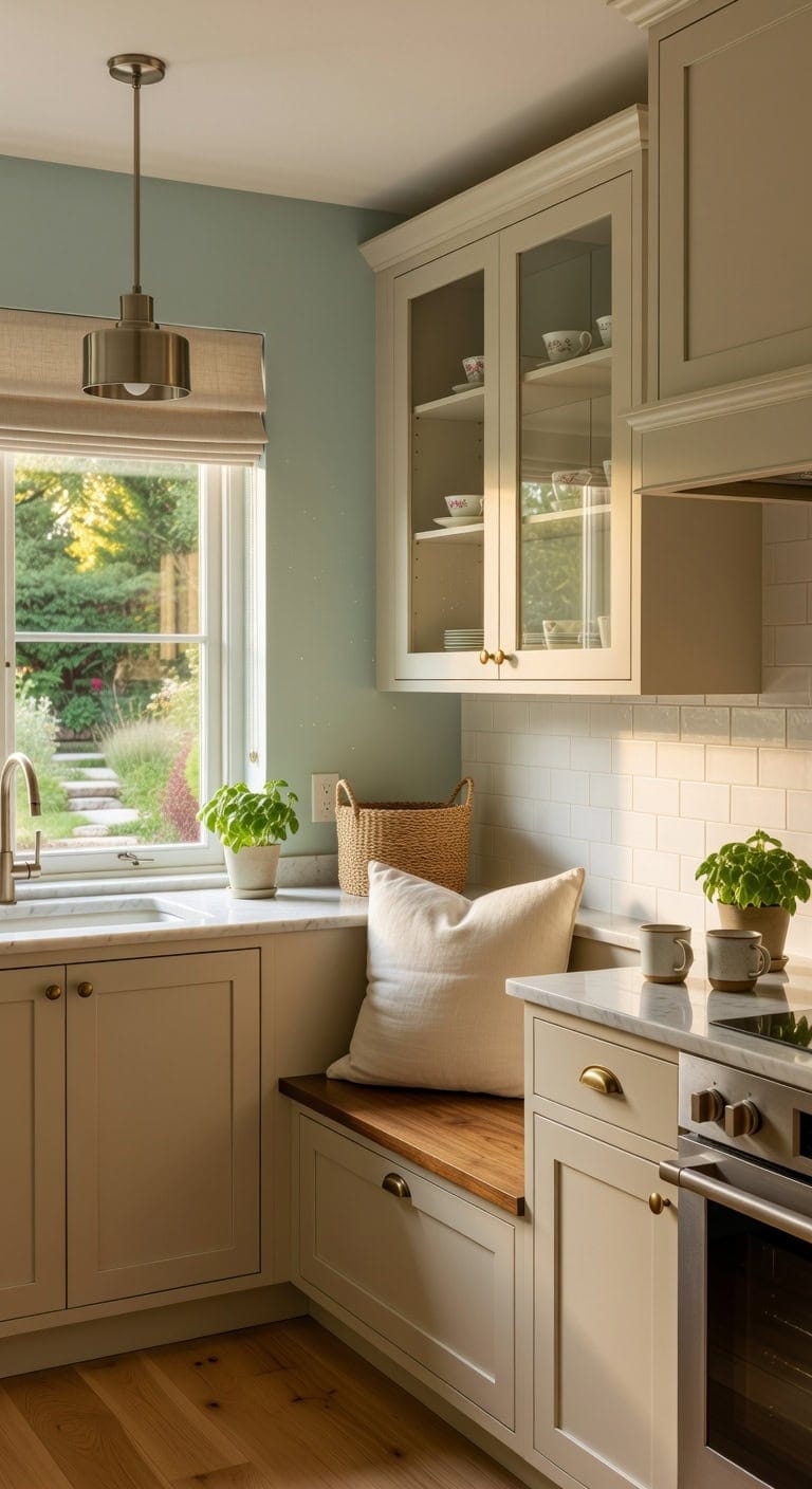 pastel teal cozy nook