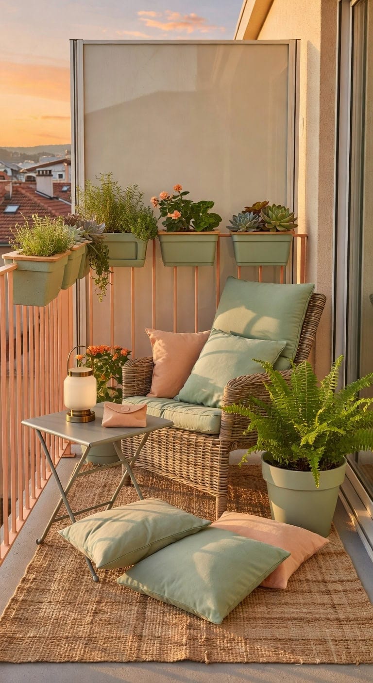 peach velvet cozy balcony pouch
