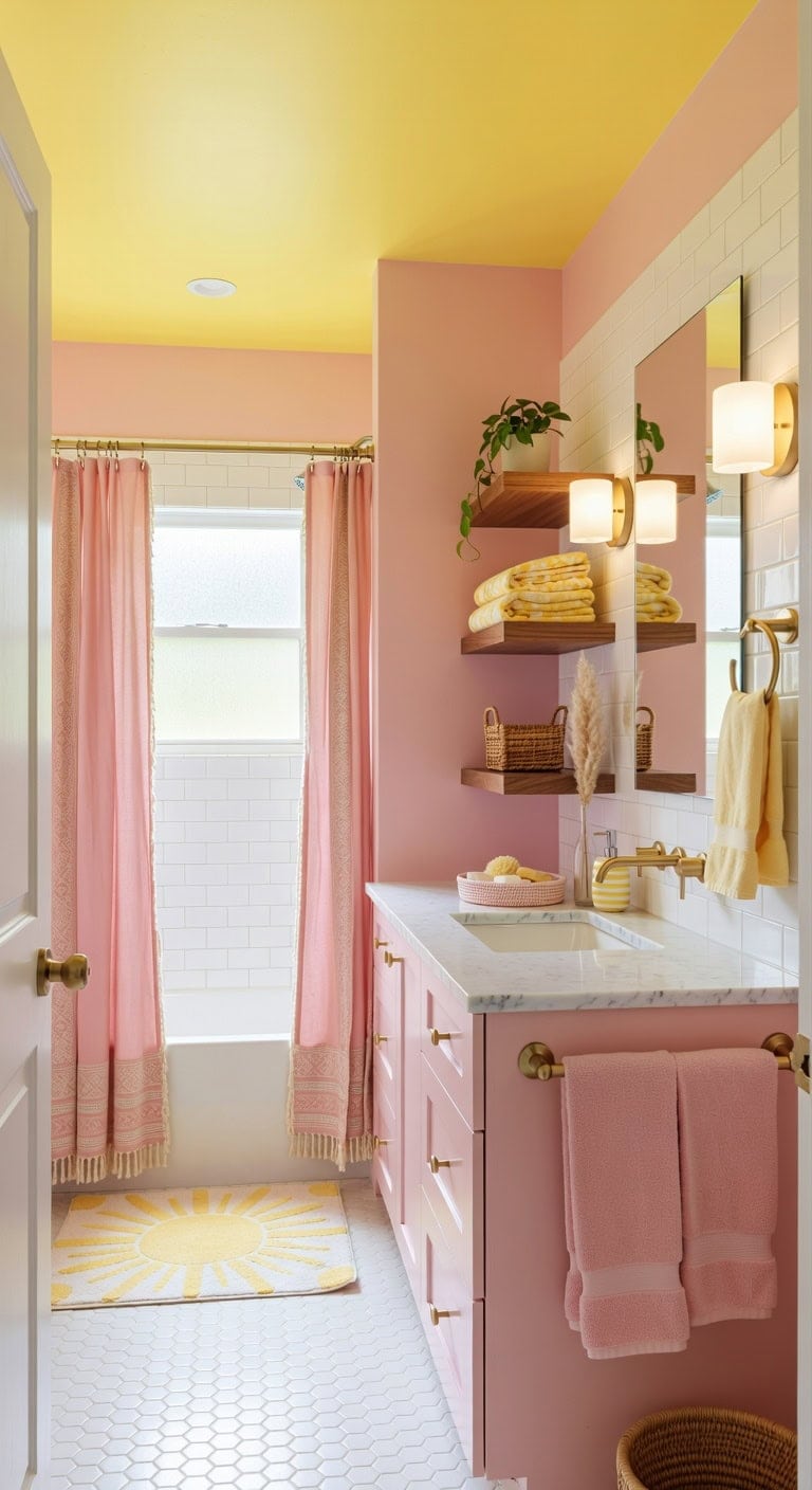 pink and yellow boho