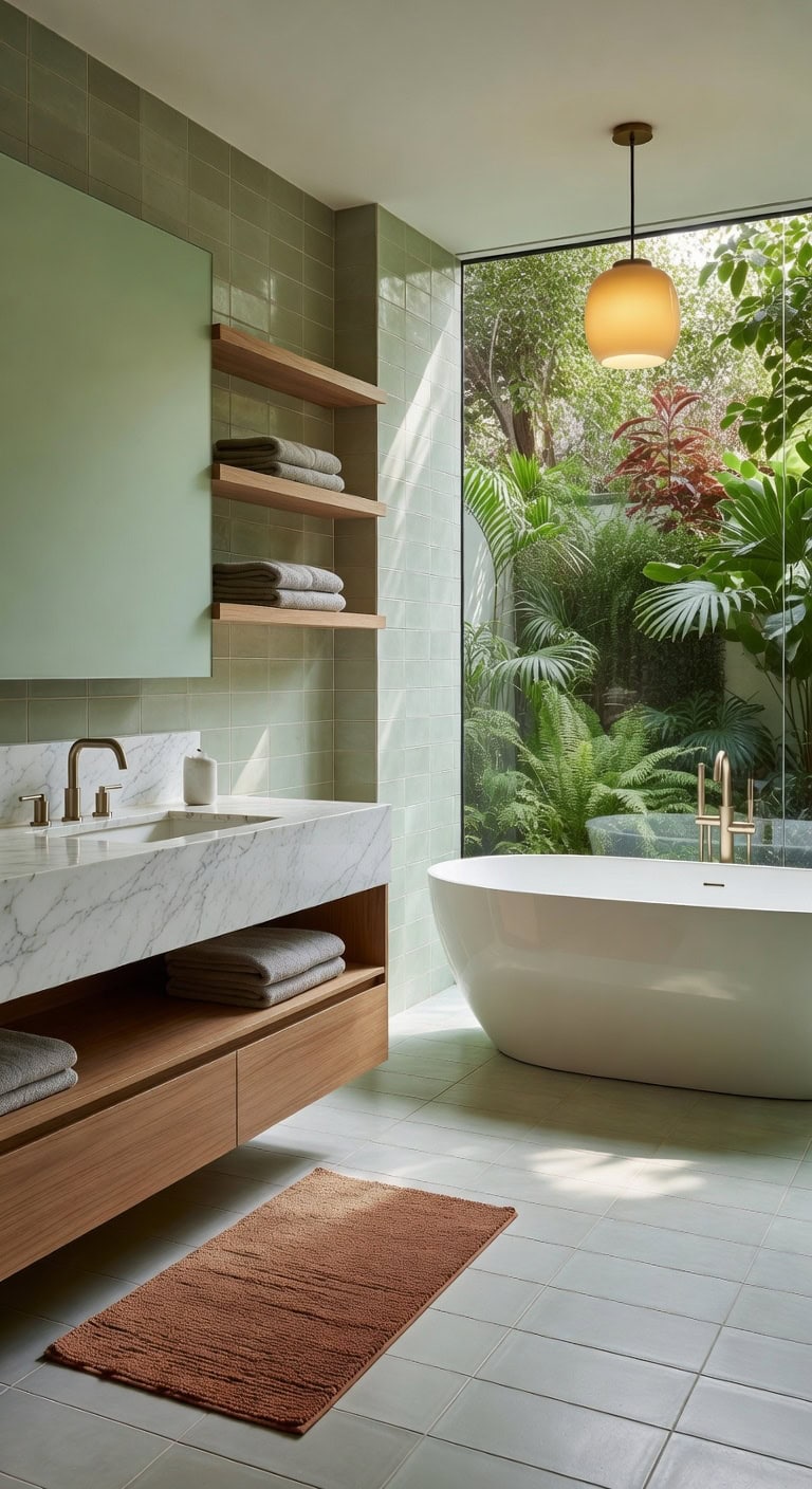 pistachio bathroom design standouts