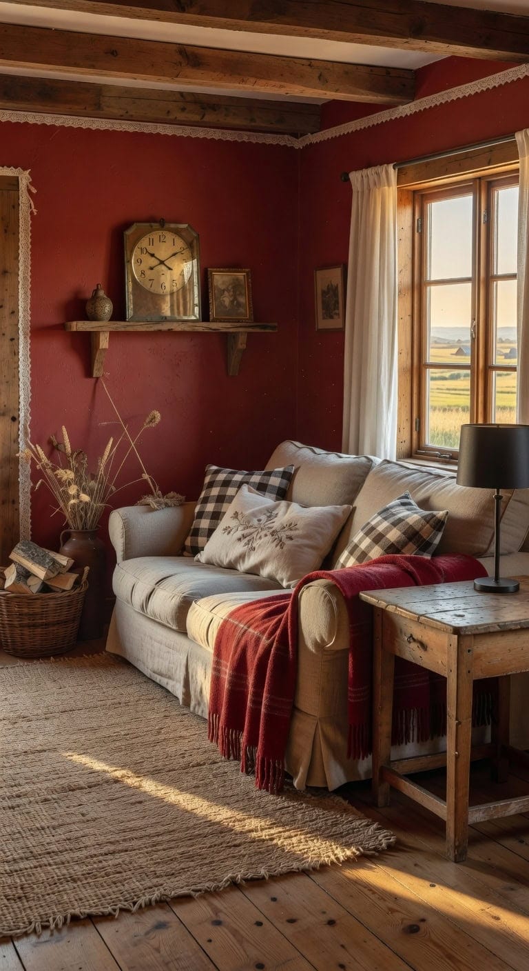 plaid farmhouse cozy vintage