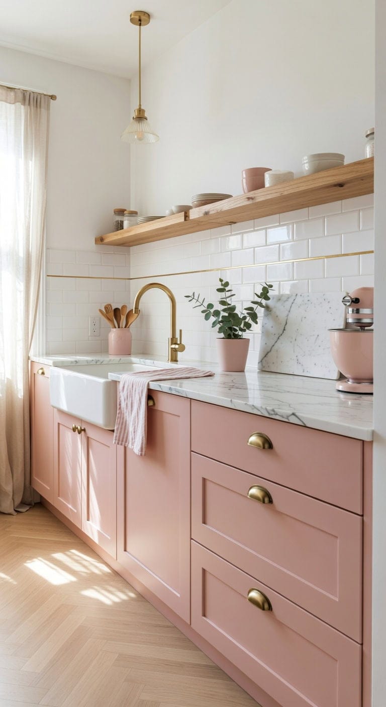 playful polished millennial pink kitchen aesthetic