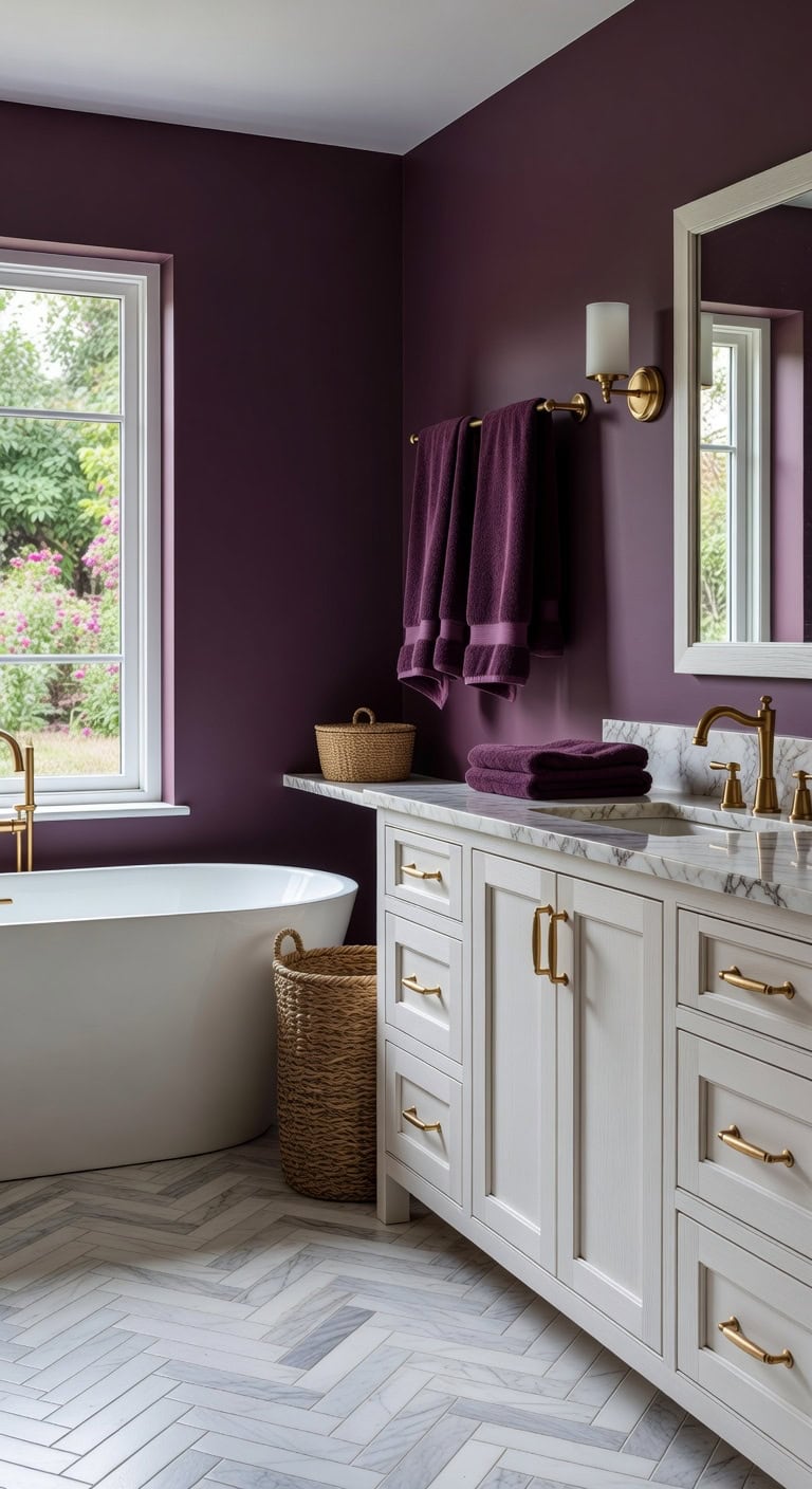 plum bathroom design ideas stand out