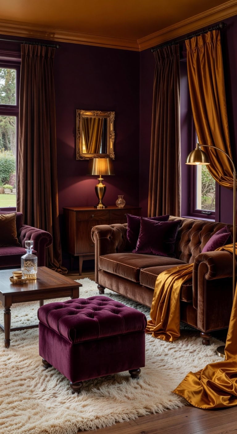 plum velvet vintage glam