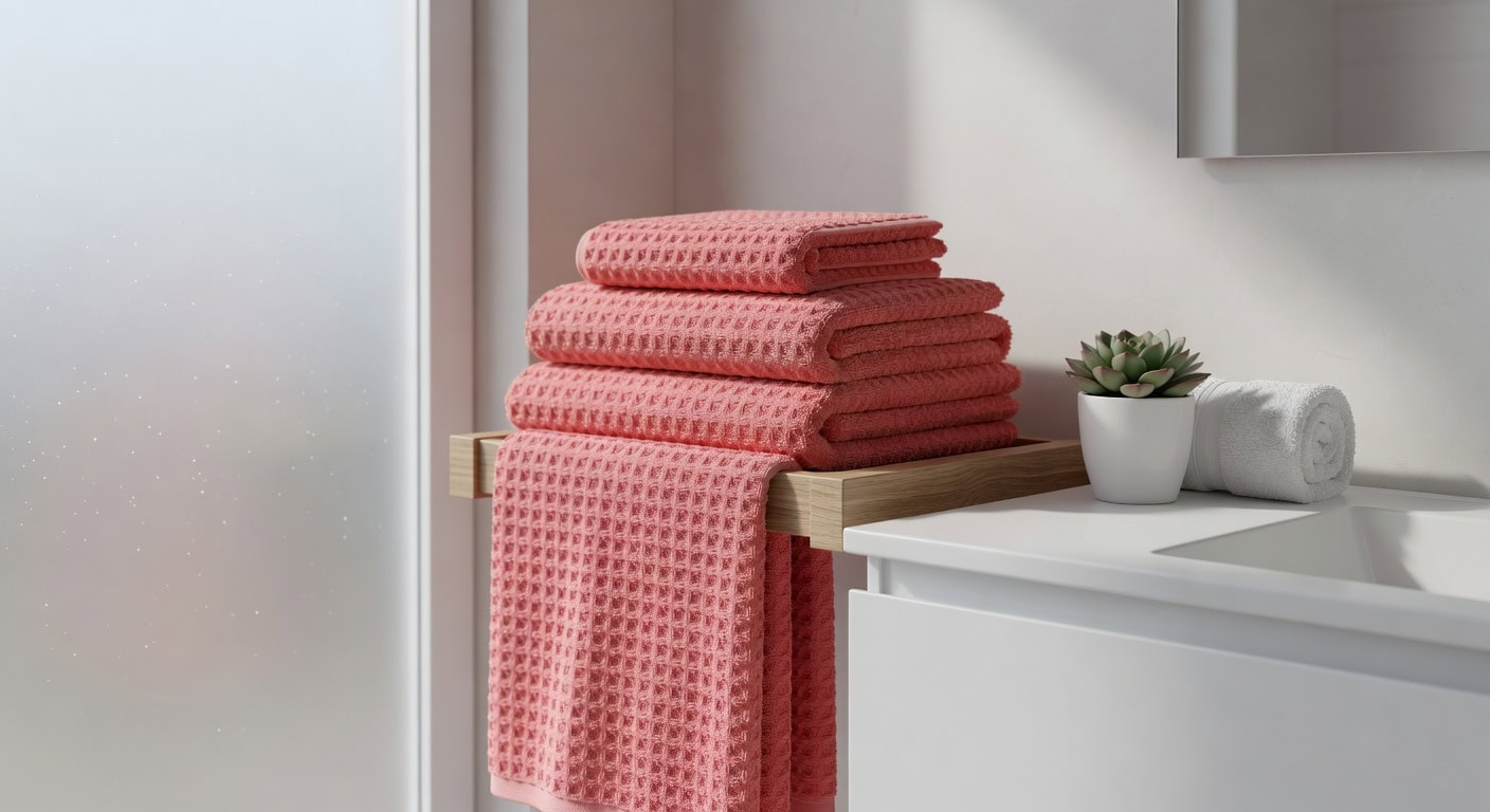 plush absorbent color fast coral towels
