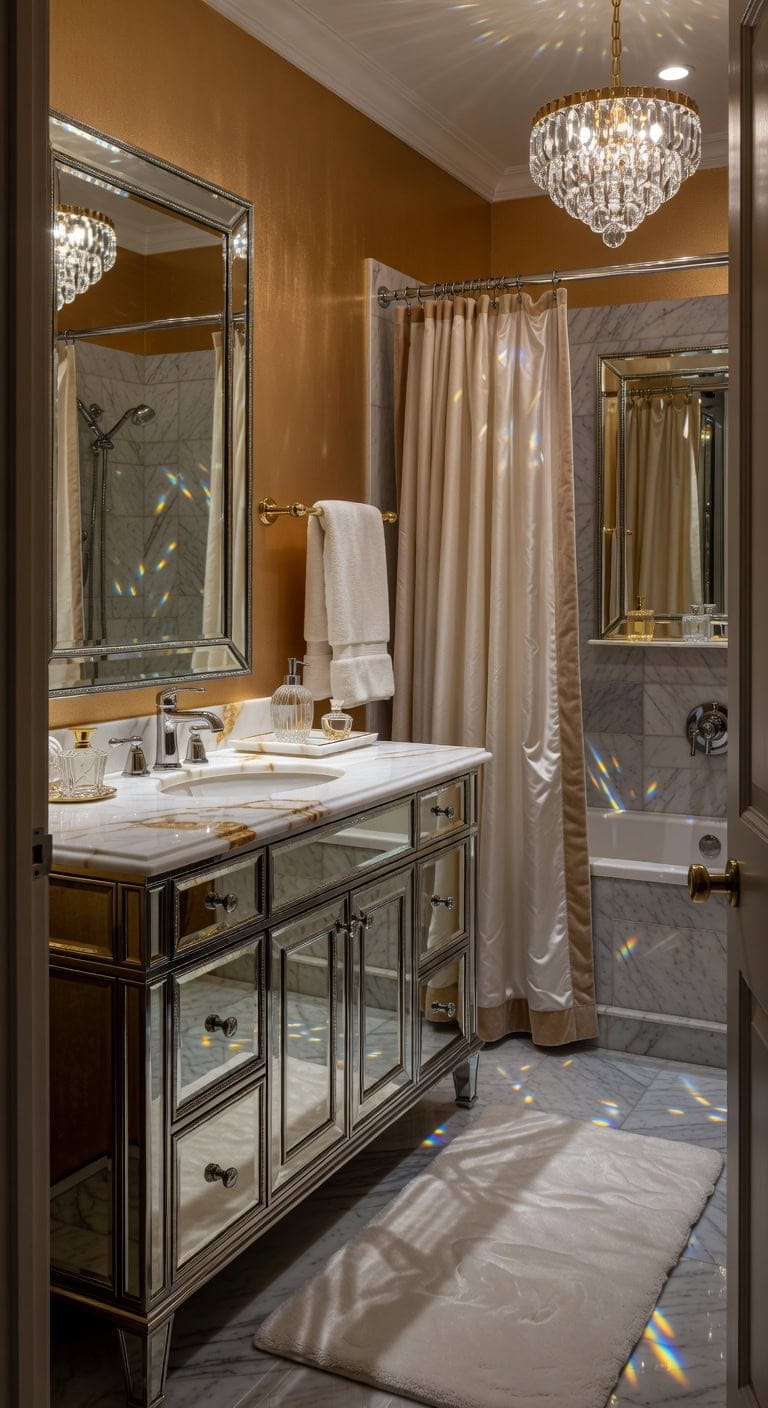 polished chrome and gold