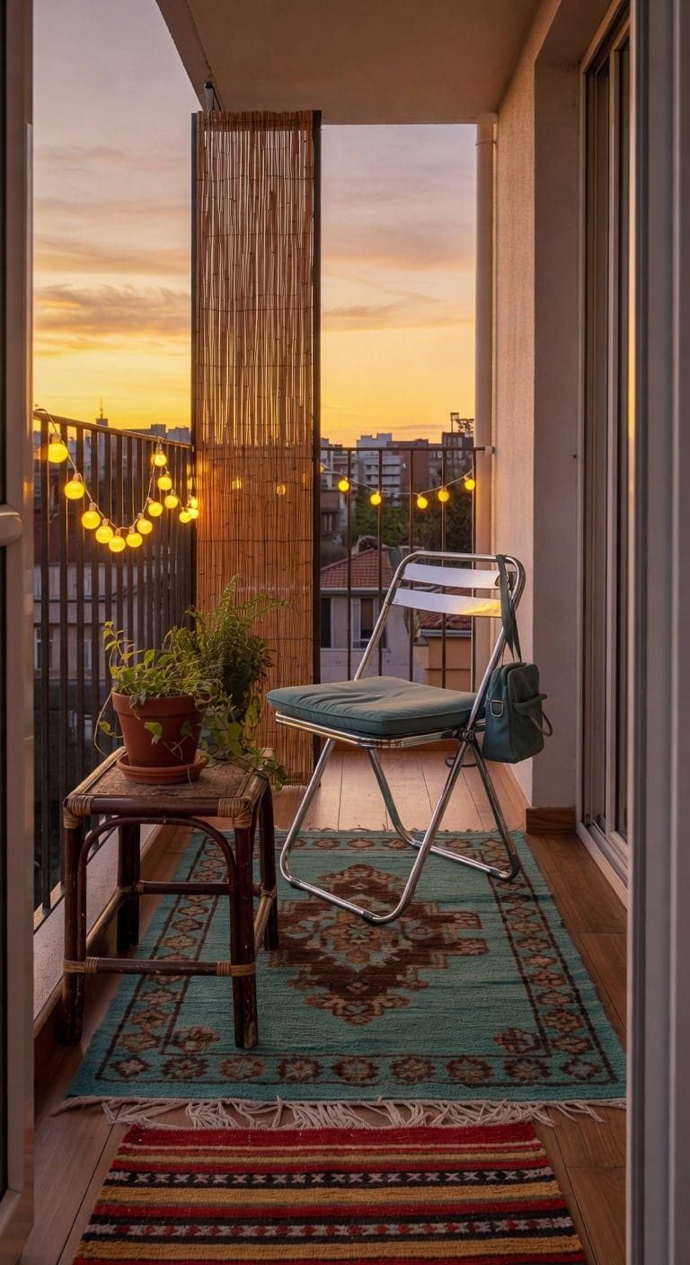 polished chrome balcony nook