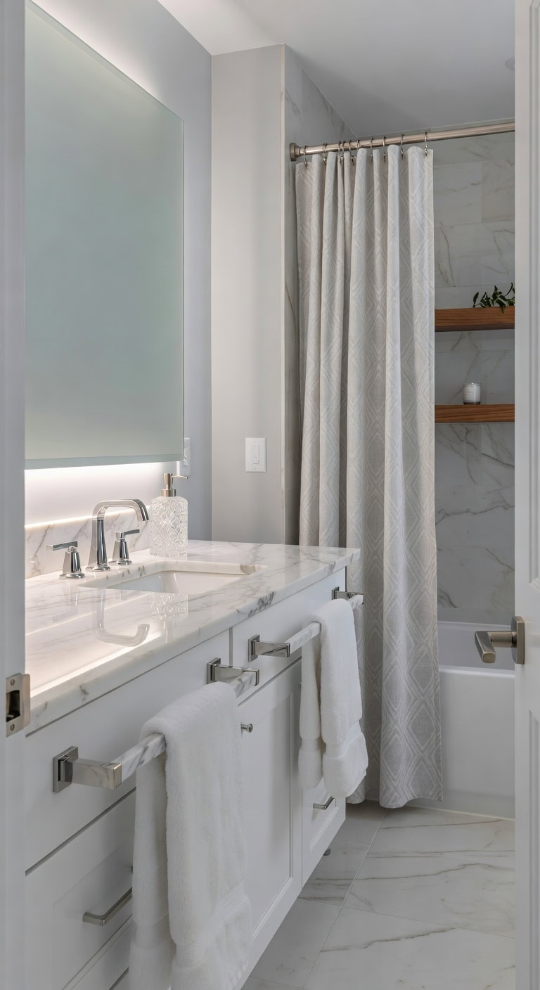 polished chrome marble luxe