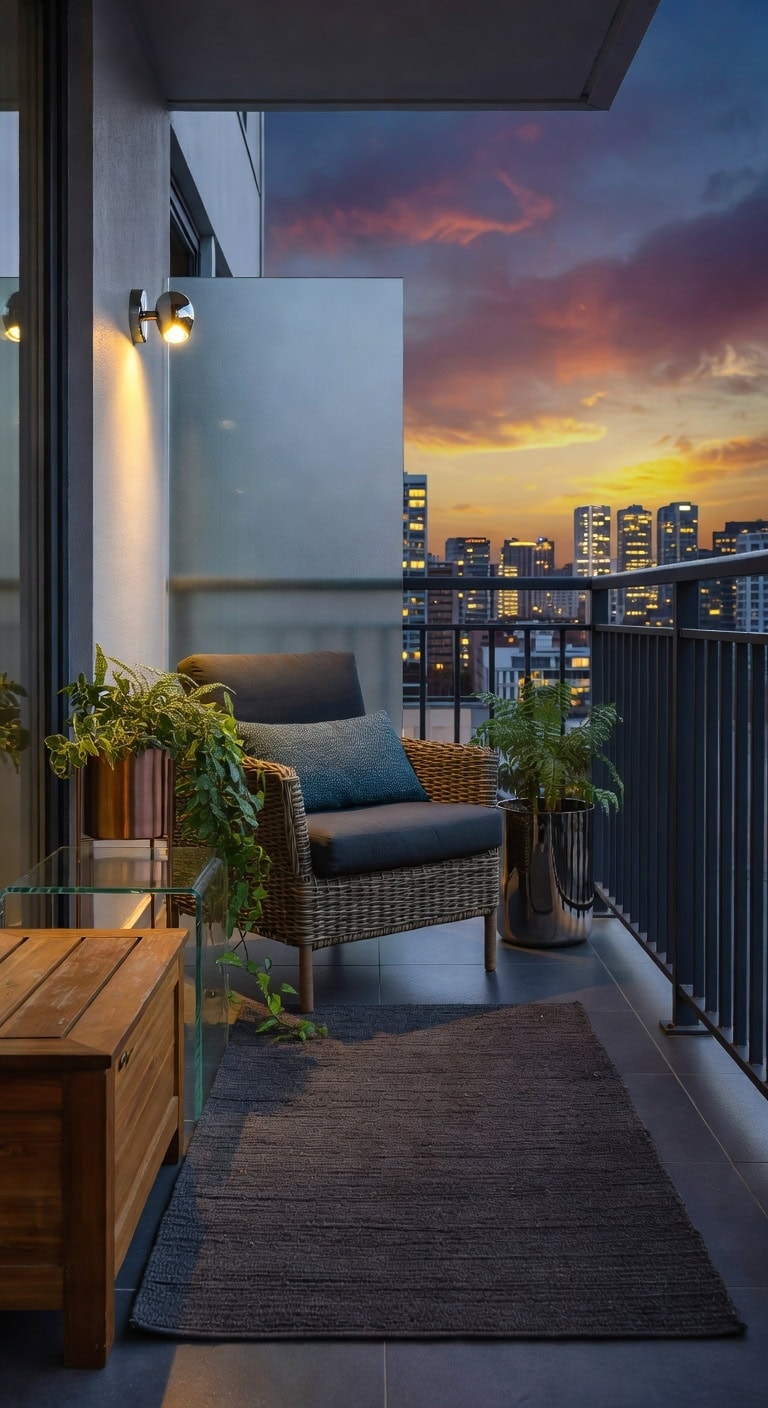 polished chrome modern balcony