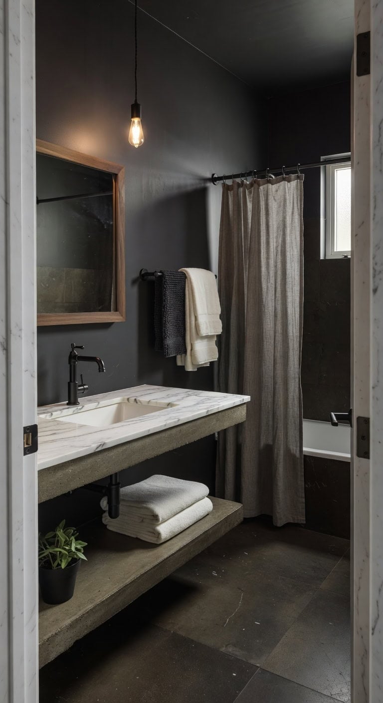 polished marble industrial chic