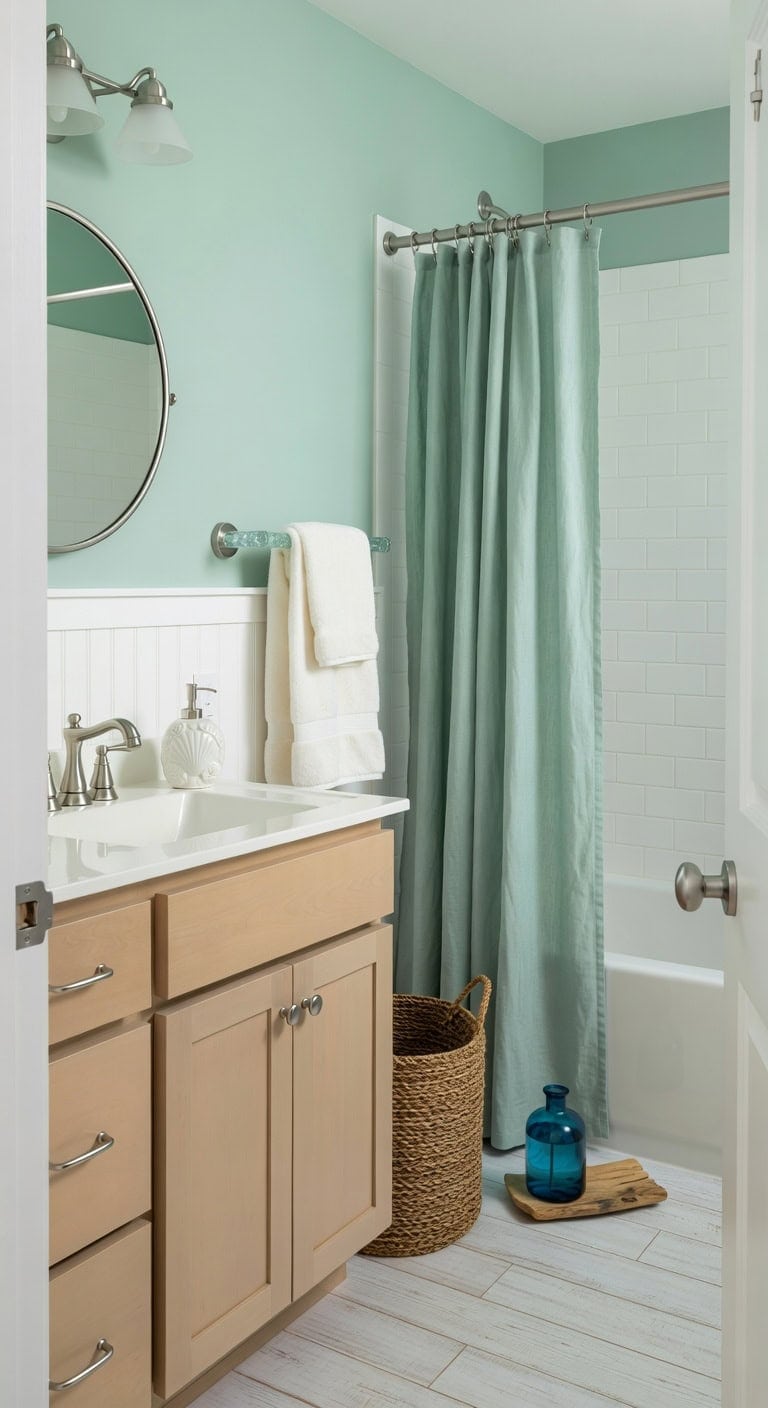 polished nickel coastal bathroom