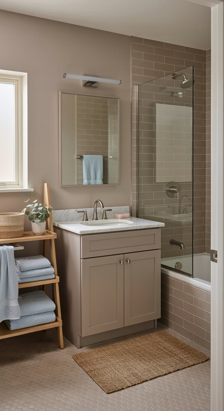 powder blue pastel bathroom retreat