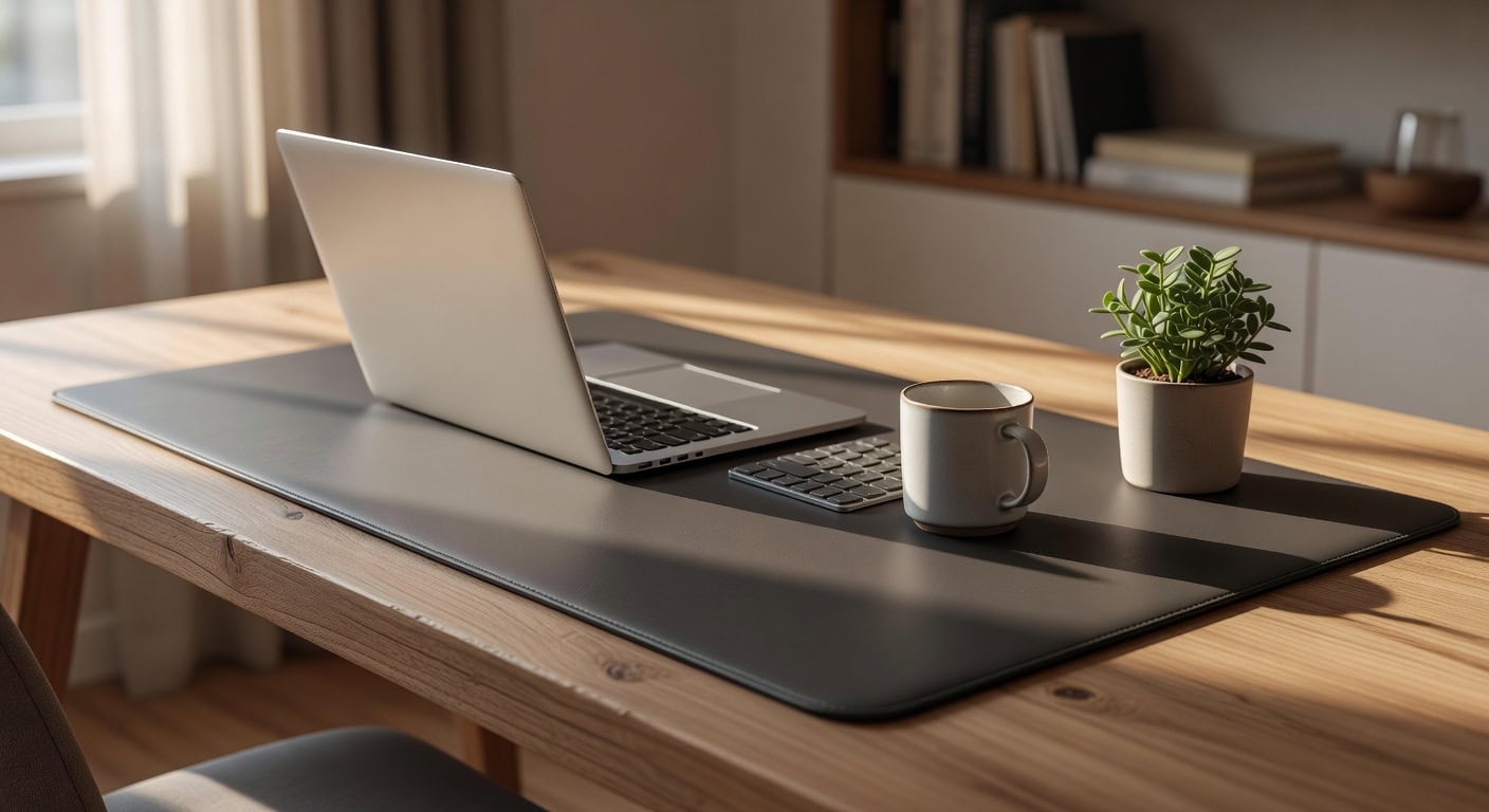 practical durable protective easy to maintain faux leather desk mats