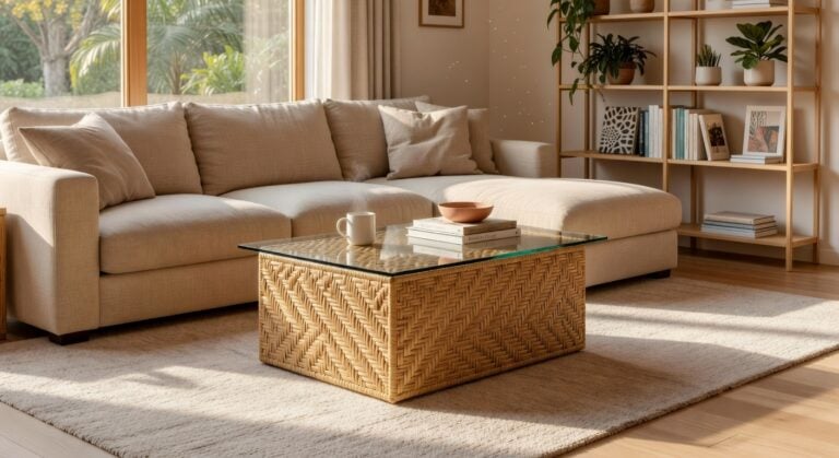 rattan coffee tables with glass