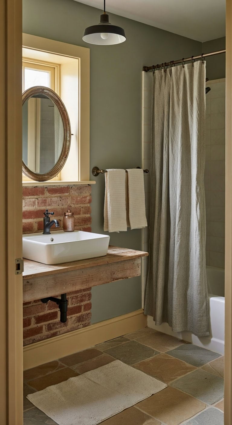 reclaimed brick farmhouse bathstead