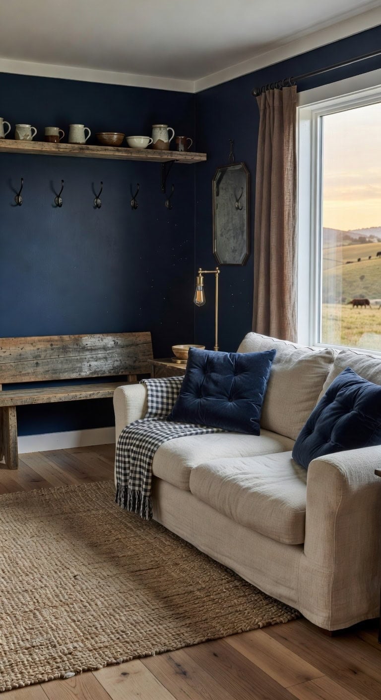 reclaimed farmhouse navy cozy
