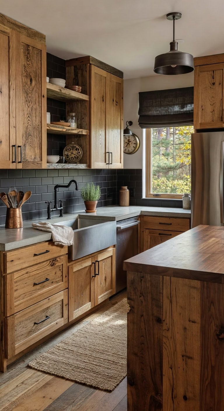 reclaimed oak matte black