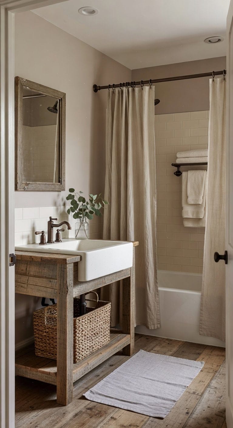 reclaimed taupe farmhouse bath