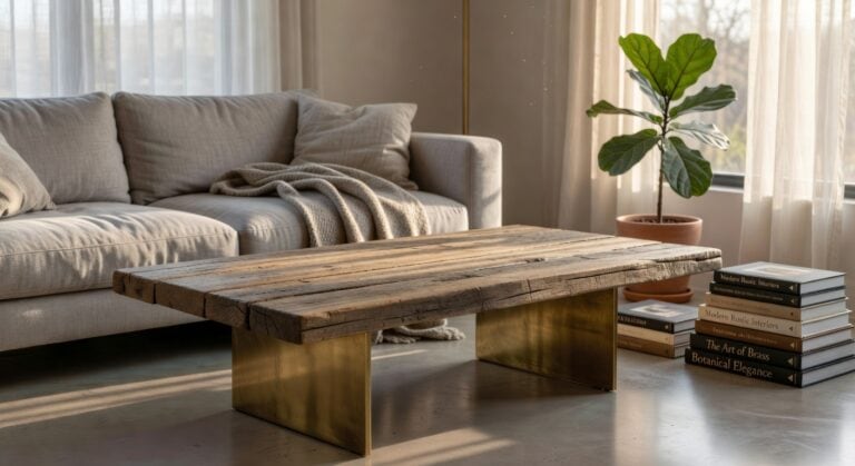 reclaimed wood coffee table metals
