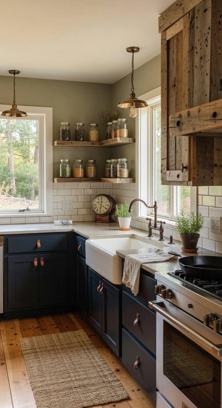 reclaimed wood rustic kitchen