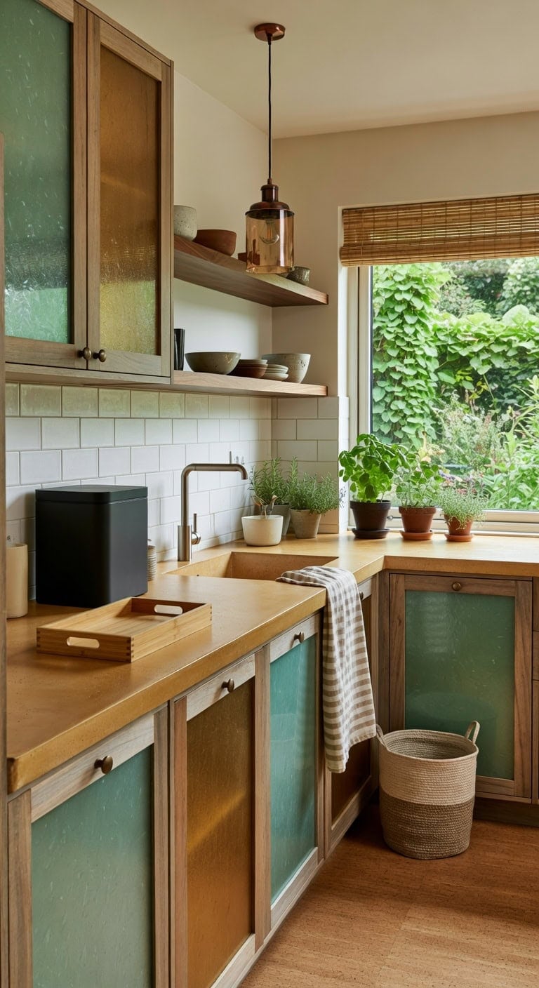 recycled glass bamboo kitchen