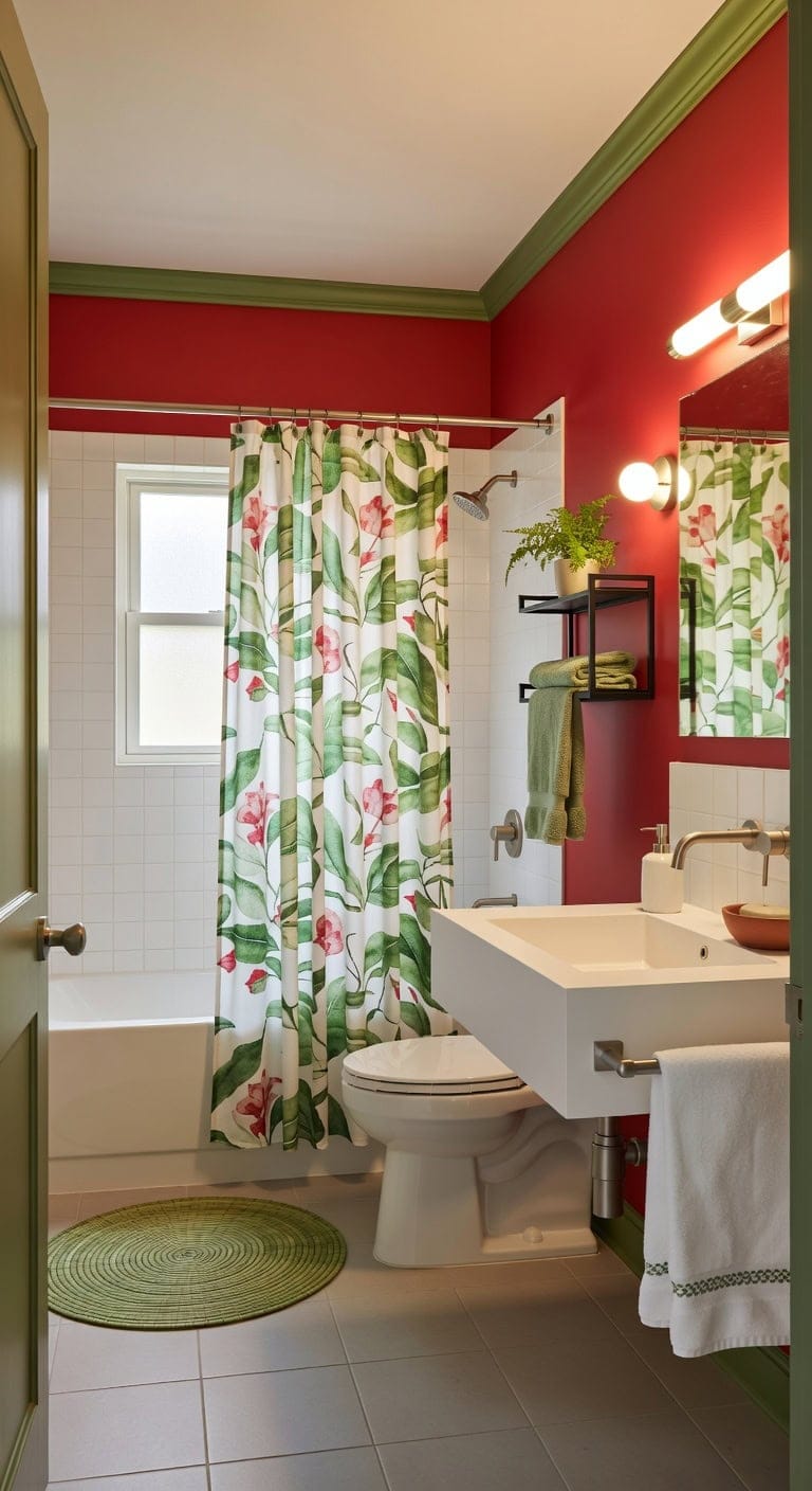 red and green botanical retreat