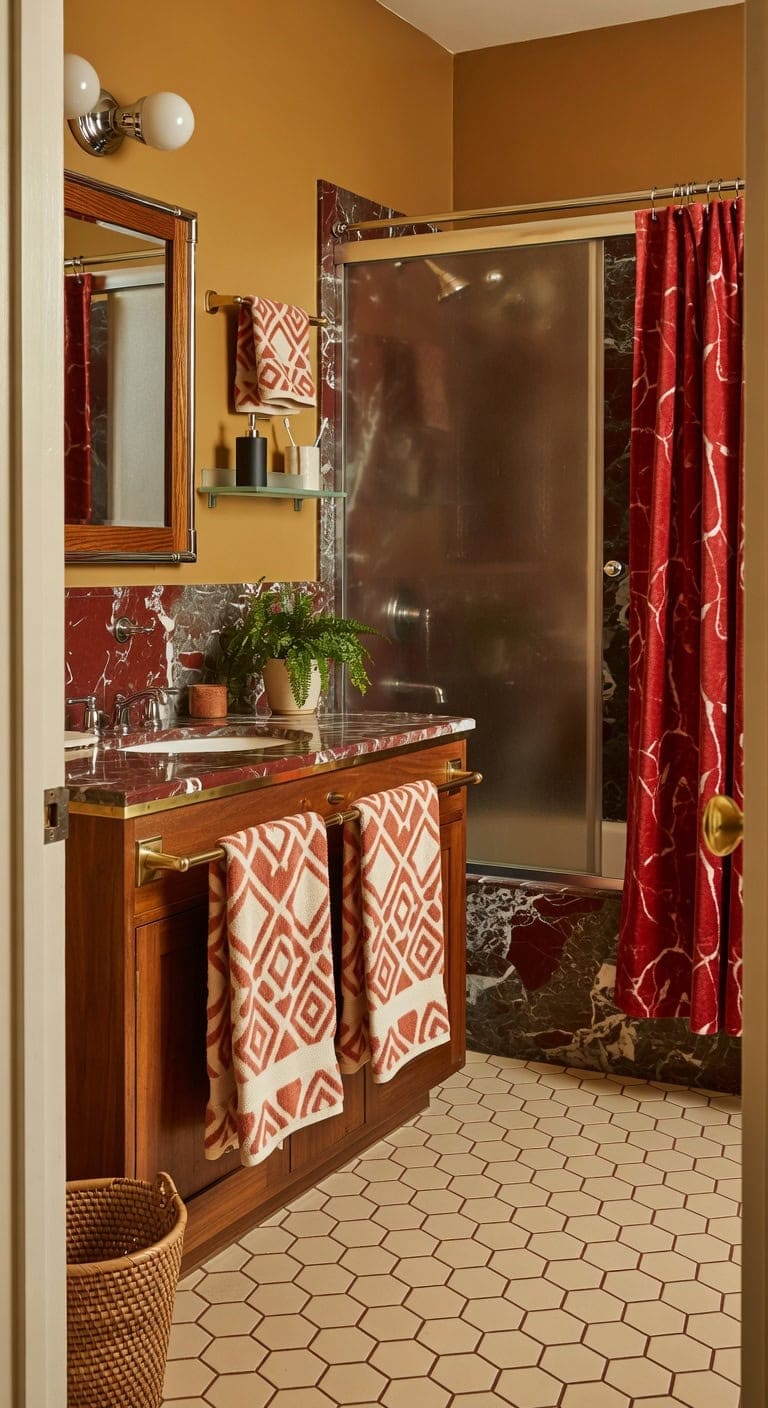 red marble retro bathroom