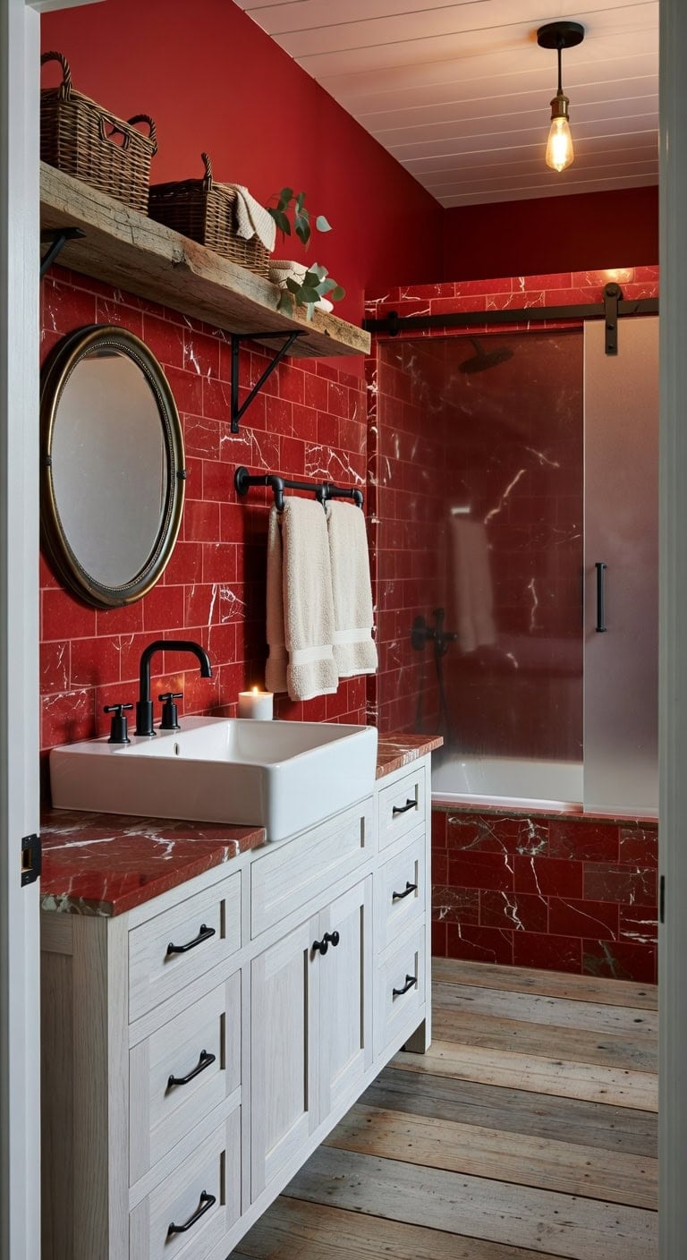 red marble rustic farmhouse