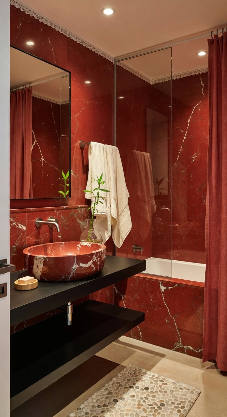 red marble zen retreat