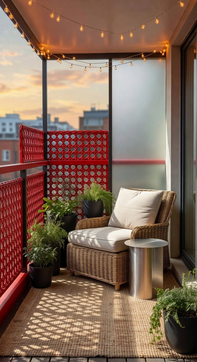 red wicker trellis oasis