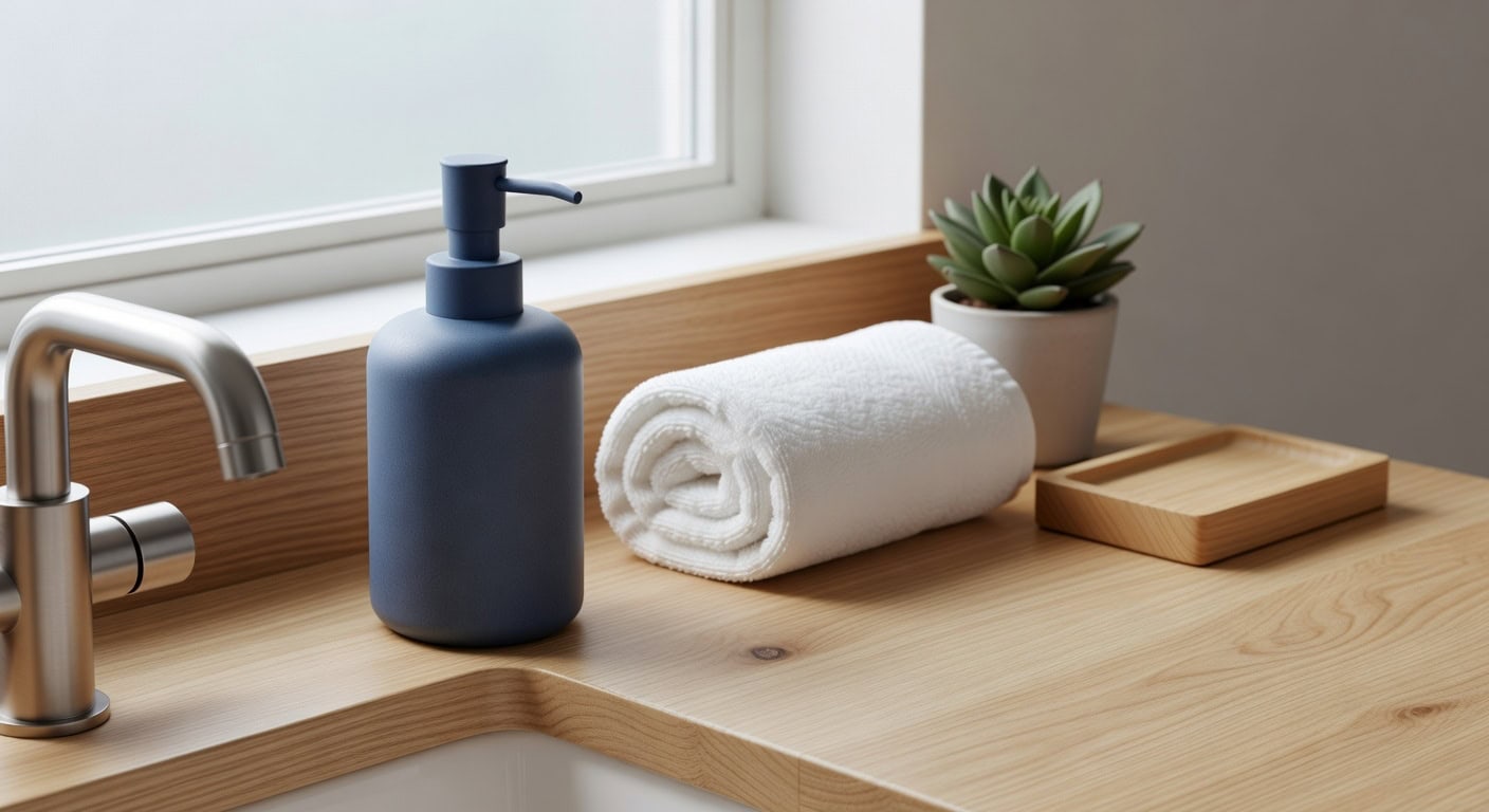 refillable twist off navy blue durable dispenser