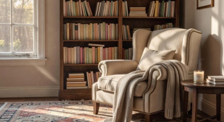 refined beige linen wingback chairs