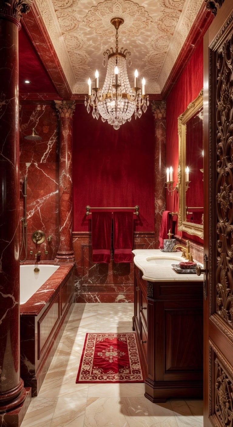 regal red marble bath