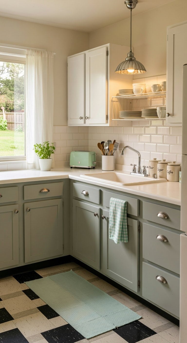 retro mint and white decor