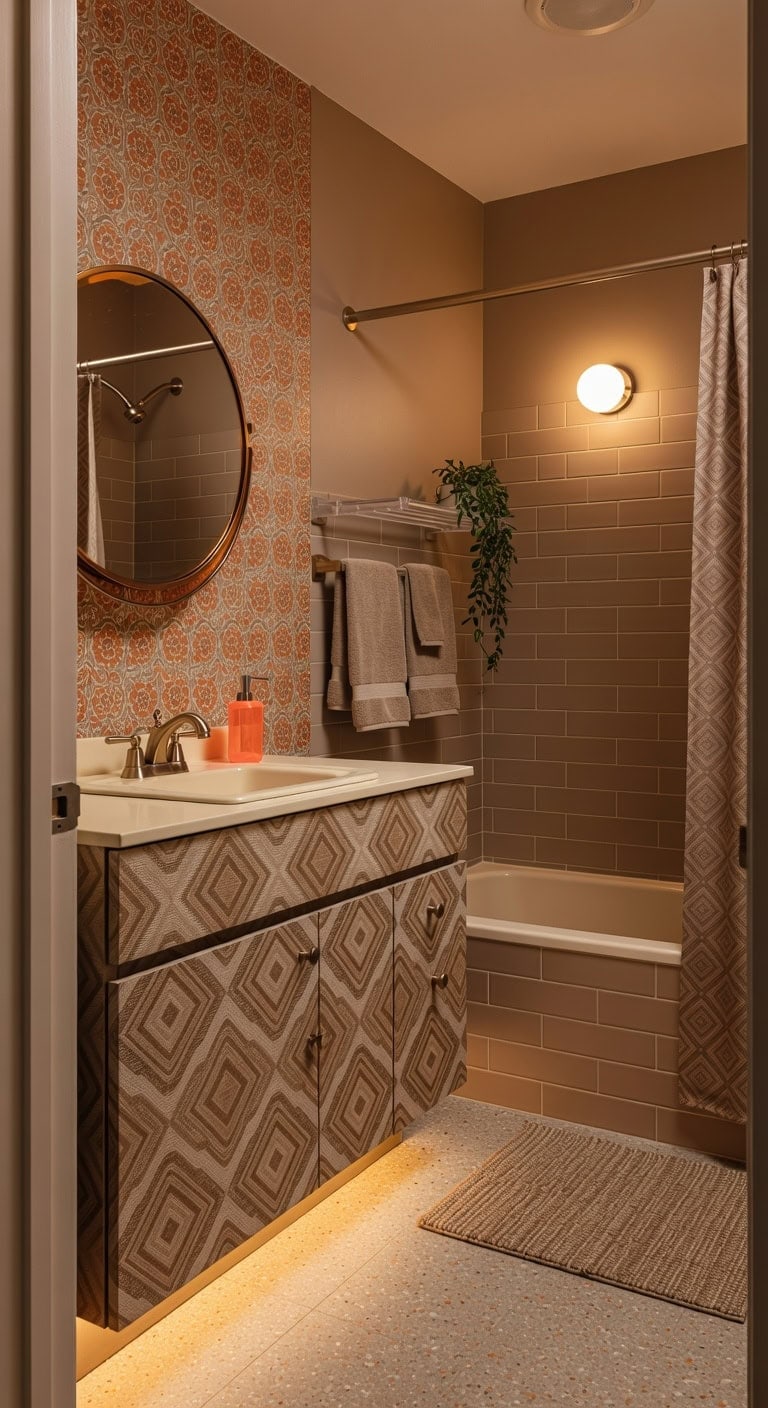retro taupe neon bathscape