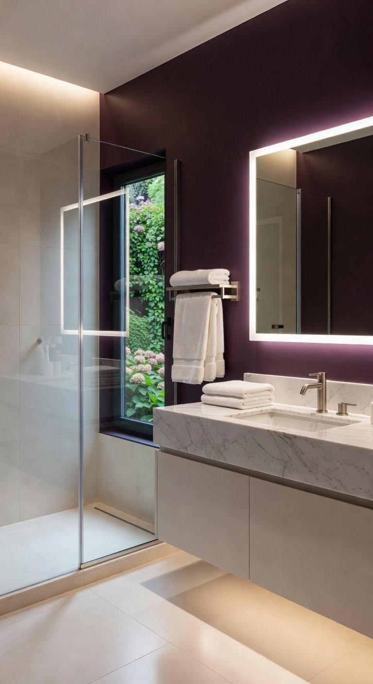 rich plum bathroom designs