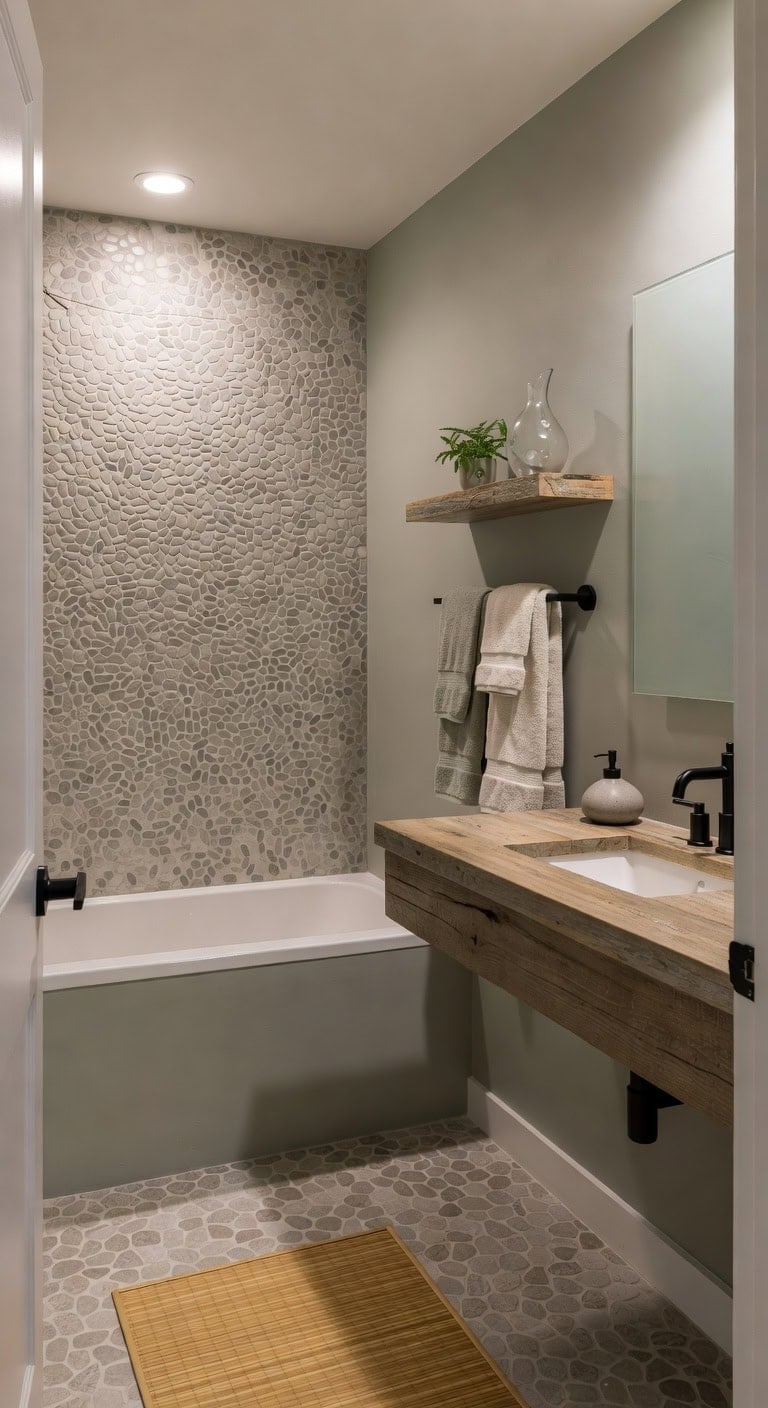 river rock spa bathroom retreat