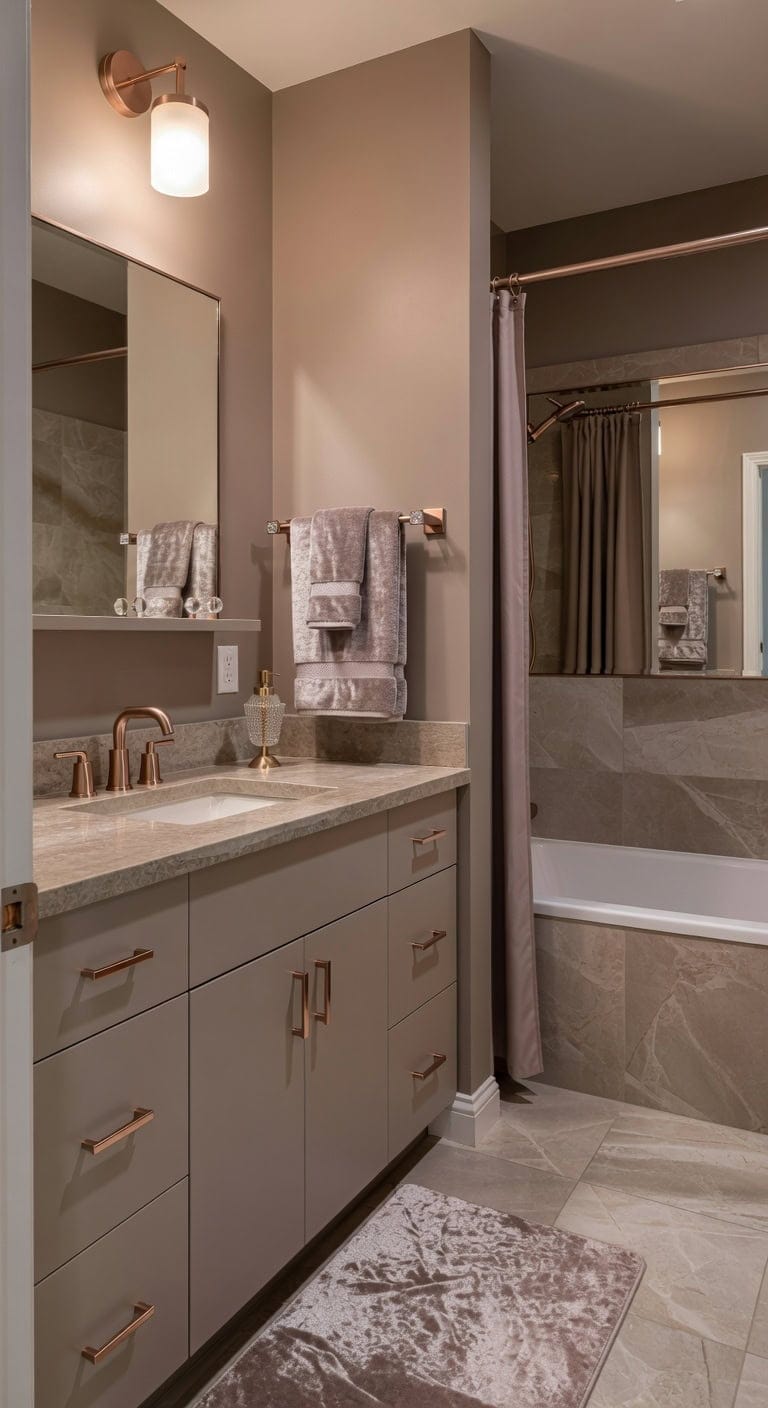 rose gold mirrored spa glam