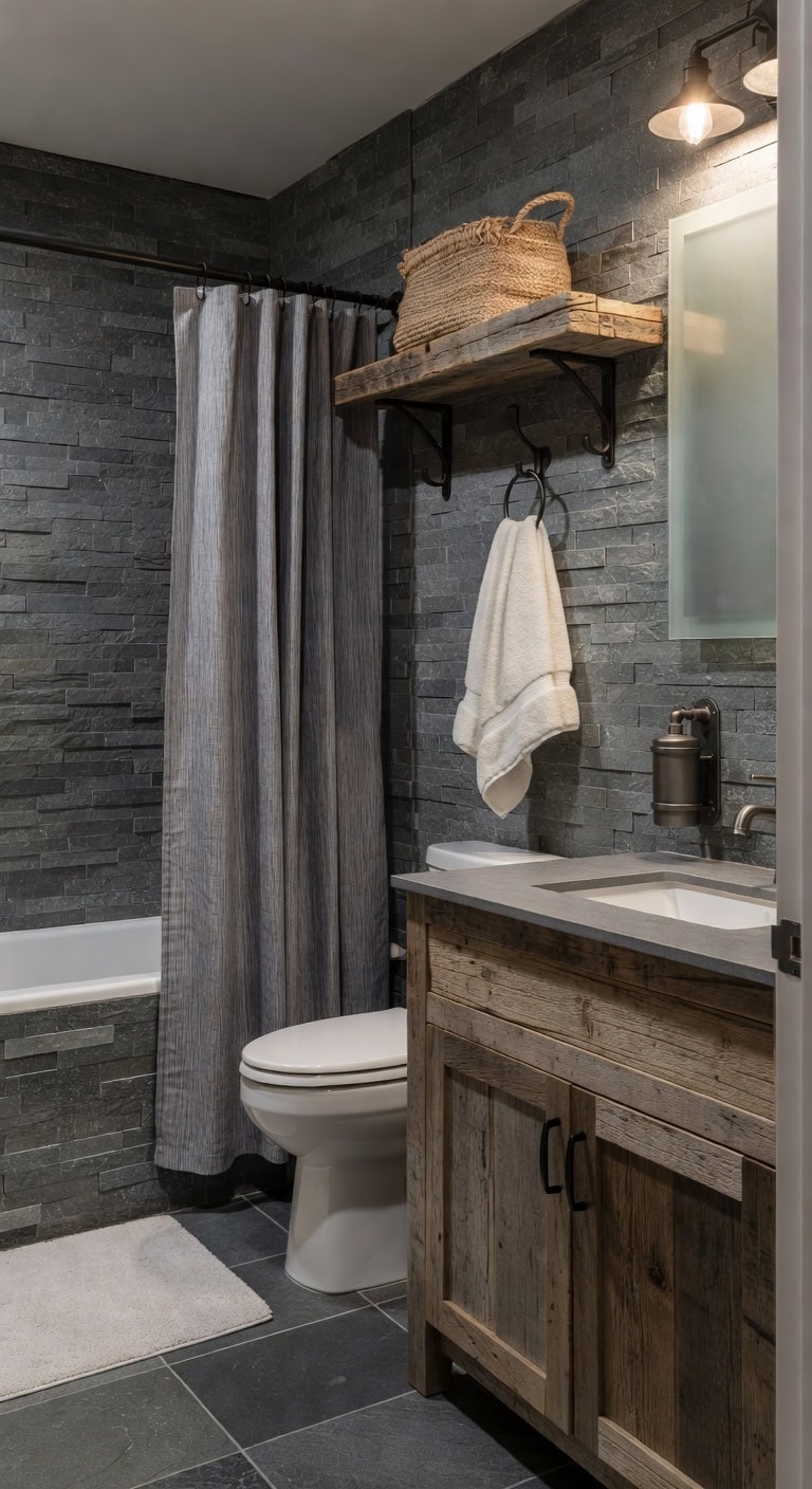 rough slate reclaimed wood