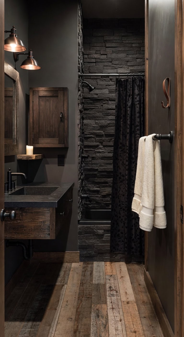 rustic black stone sanctuary