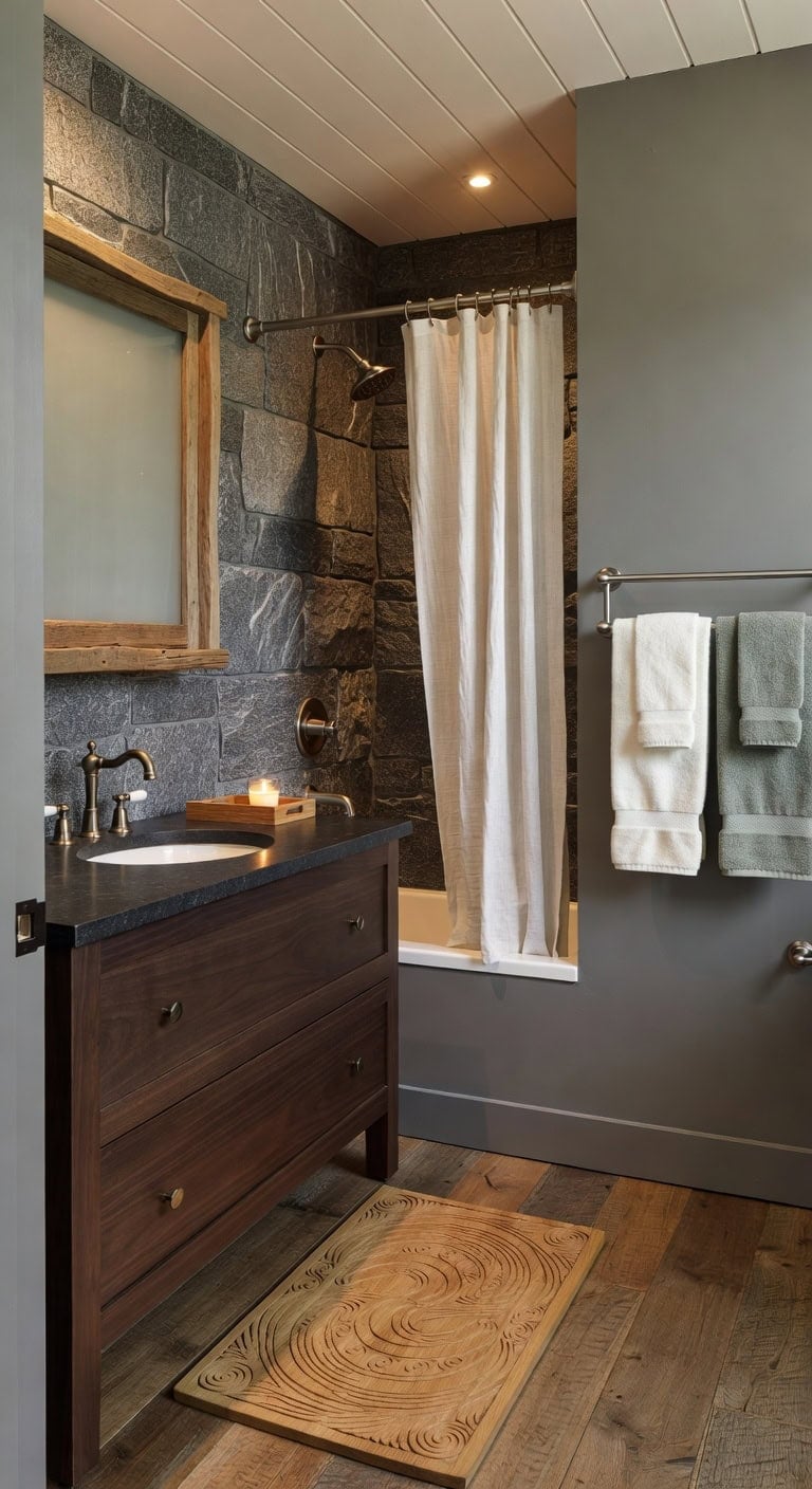 rustic granite flannel mountain retreat