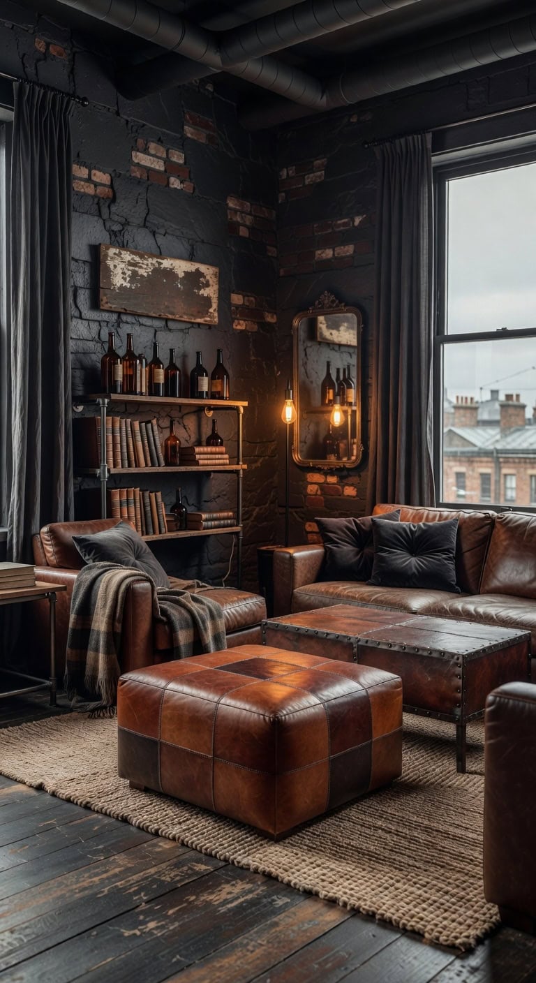 rustic industrial leather oasis