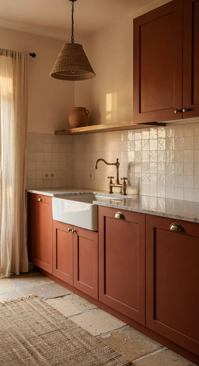 rustic mediterranean kitchen warmth and texture