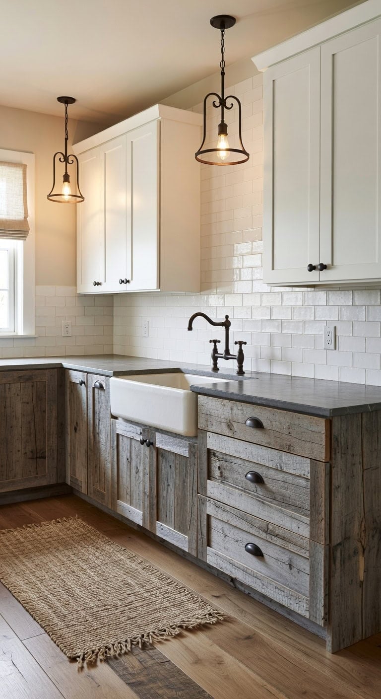 rustic meets refined kitchen aesthetic