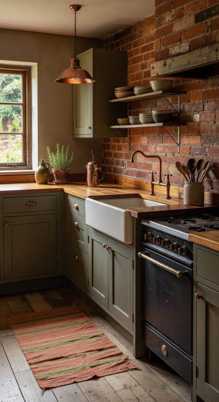 rustic olive brick copper