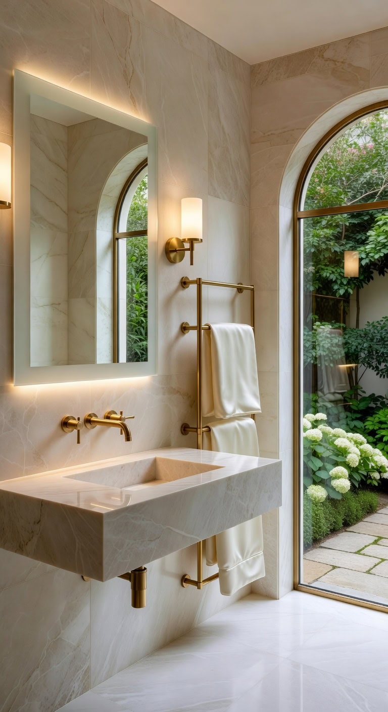 rustic stone bathroom design