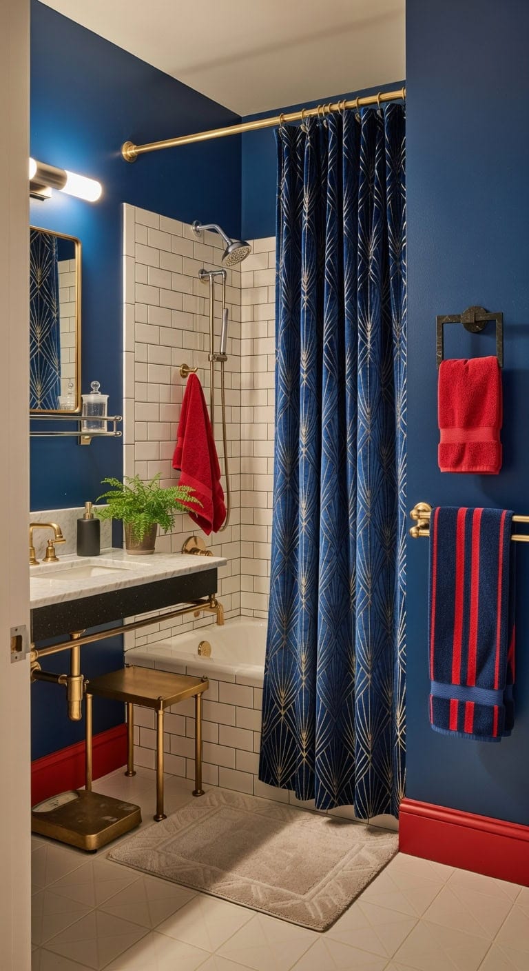 sapphire red marble brass