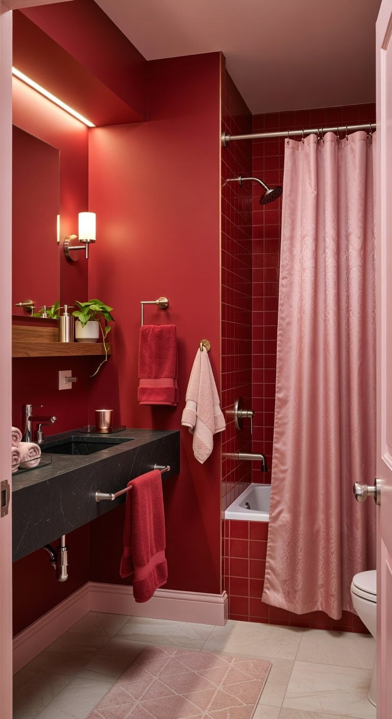 satin pink and red glamour
