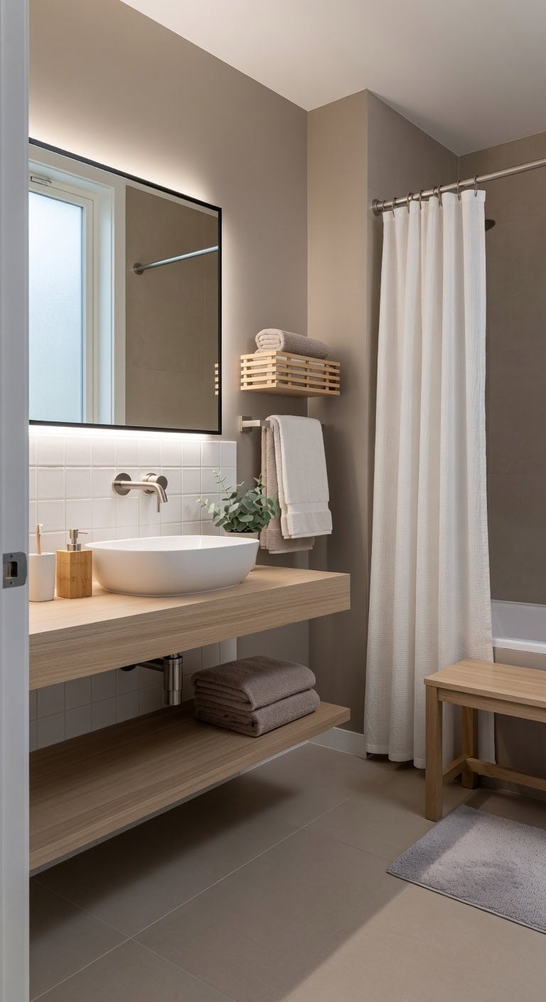 scandi light wood bathroom retreat