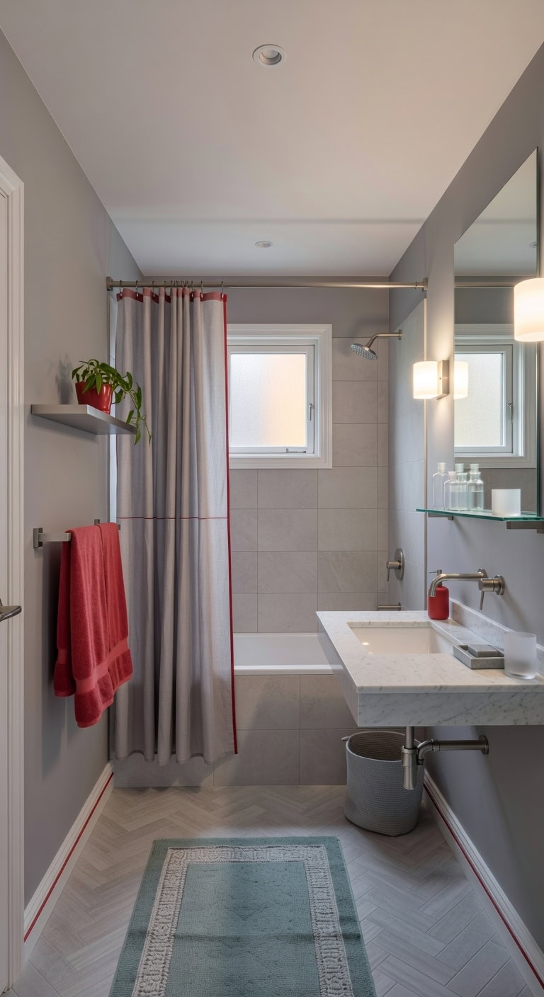 scandinavian gray with red